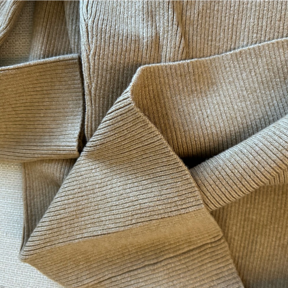 ✨ SALE✨Sezane Harper Midi Knit Dress - Camel Beige Tan Wool Blend French Holiday - Picture 9 of 9